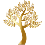 Simple Gold Tree Without Background
