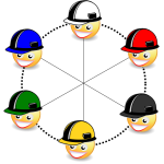 Six smiling emoji