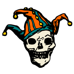 Skull with a jesters hat 2