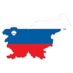 Slovenia Map Flag With Stroke