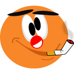 Vector illustration of orange smiley emoticon