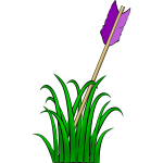 Arrow in the grass vector illustration