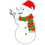 Snowman with branch