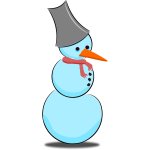 Vector illustration of cartoon snowman with shadow