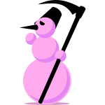 Snowman with scythe vector