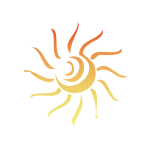 Vector illustration of swirling daytime sun