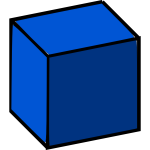 3d cube blue color