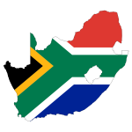 South Africa Flag Map With Stroke