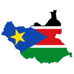 South Sudan Flag Map With Stroke