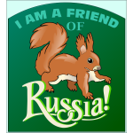 Vector drawing of red squirrel on Russia poster