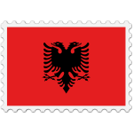 Albania flag stamp