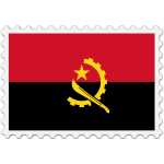 Angola flag stamp