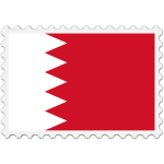 Bahrain flag stamp