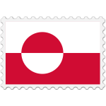 Greenland flag stamp