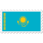 Kazakhstan flag stamp