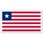Liberia flag stamp