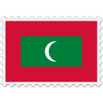 Stamp Maldives Flag