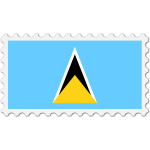 Stamp Saint Lucia Flag