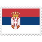 Stamp Serbia Flag