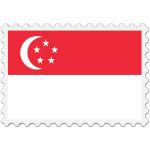 Stamp Singapore Flag