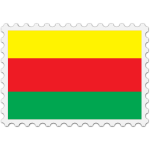 Stamp Syrian Kurdistan Flag