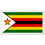 Zimbabwe flag stamp
