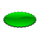 Oval shaped green star vector illustration