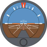 Vector illustration of aeroplane attitude indicator