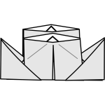 Origami steamer vector drawing