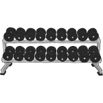 Dumbell rack color vector drawing