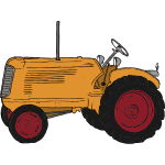 Vector image of vintage tractor in color