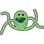 Vector image of green cartoon creature