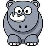 Vector clip art of happy cartoon rhino