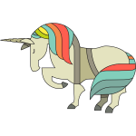 Unicorn with rainbow mane