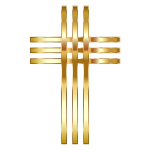 Stylized Golden Cross No Background