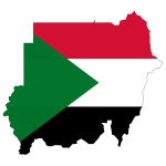 Sudan Flag Map With Stroke