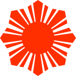 Philippine flag sun symbol red silhouette vector drawing