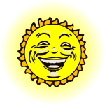 Yellow smiling sun