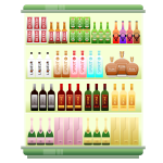 Supermarket liquor shelf
