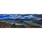 Surreal panoramic mountain view