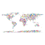 Sweet Tiled World Map No Background
