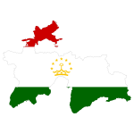 Tajikistan Map Flag With Stroke