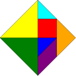 Tangram square rainbow colors