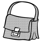 Handbag line art vector clip art