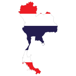 Thailand Map Flag With Stroke