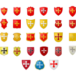 Heraldic coat of arms selection vector graphics