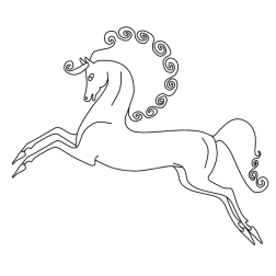 The horse that leads good children to the world of fairy tales