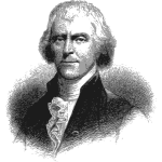 Thomas Jefferson portrait vector illustration