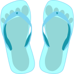 Vector image of light blue thongs