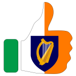 Thumbs up and Irish coat of arms